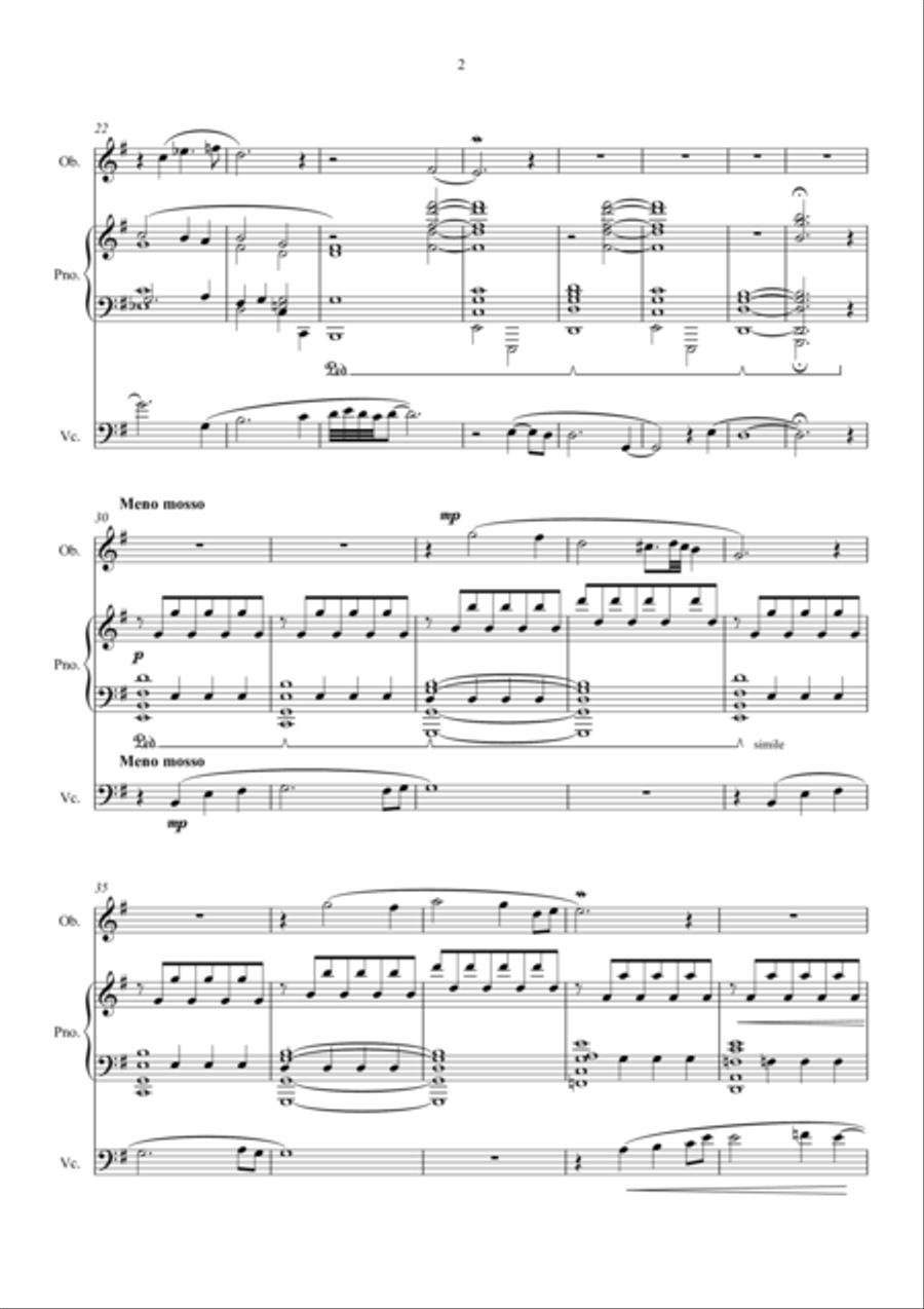 Elegy for piano, cello and oboe image number null