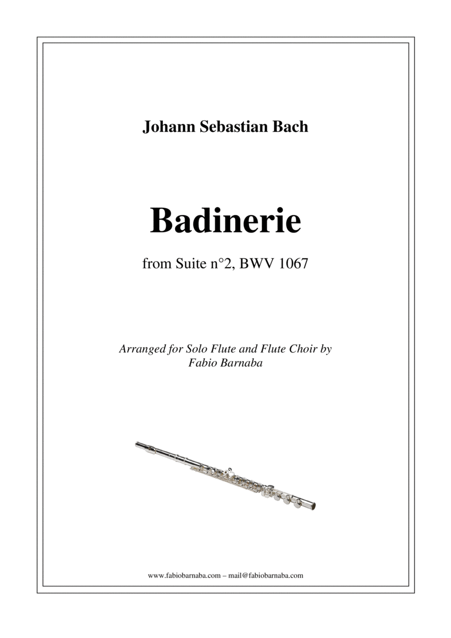 Bach's Badinerie from Suite n°2 - for Solo Flute and Flute Choir Flute Choir scores gallery preview page 1