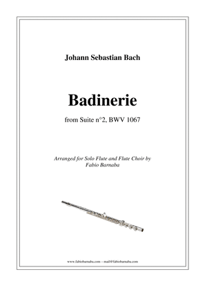 Book cover for Bach's Badinerie from Suite n°2 - for Solo Flute and Flute Choir