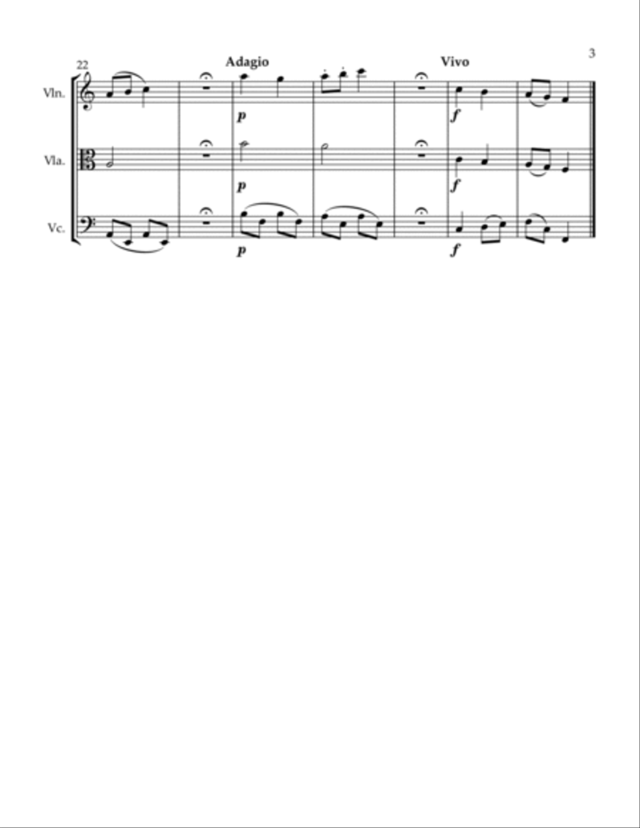 3 Trios Stay Home Hanulienka A Funny Story The Pine Forest String Trio scores gallery preview page 3