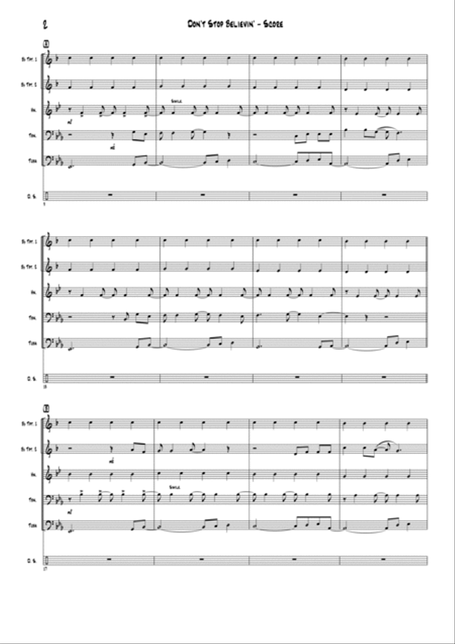 Don't Stop Believin' Don't Stop Believin' Brass Ensemble scores gallery preview page 3