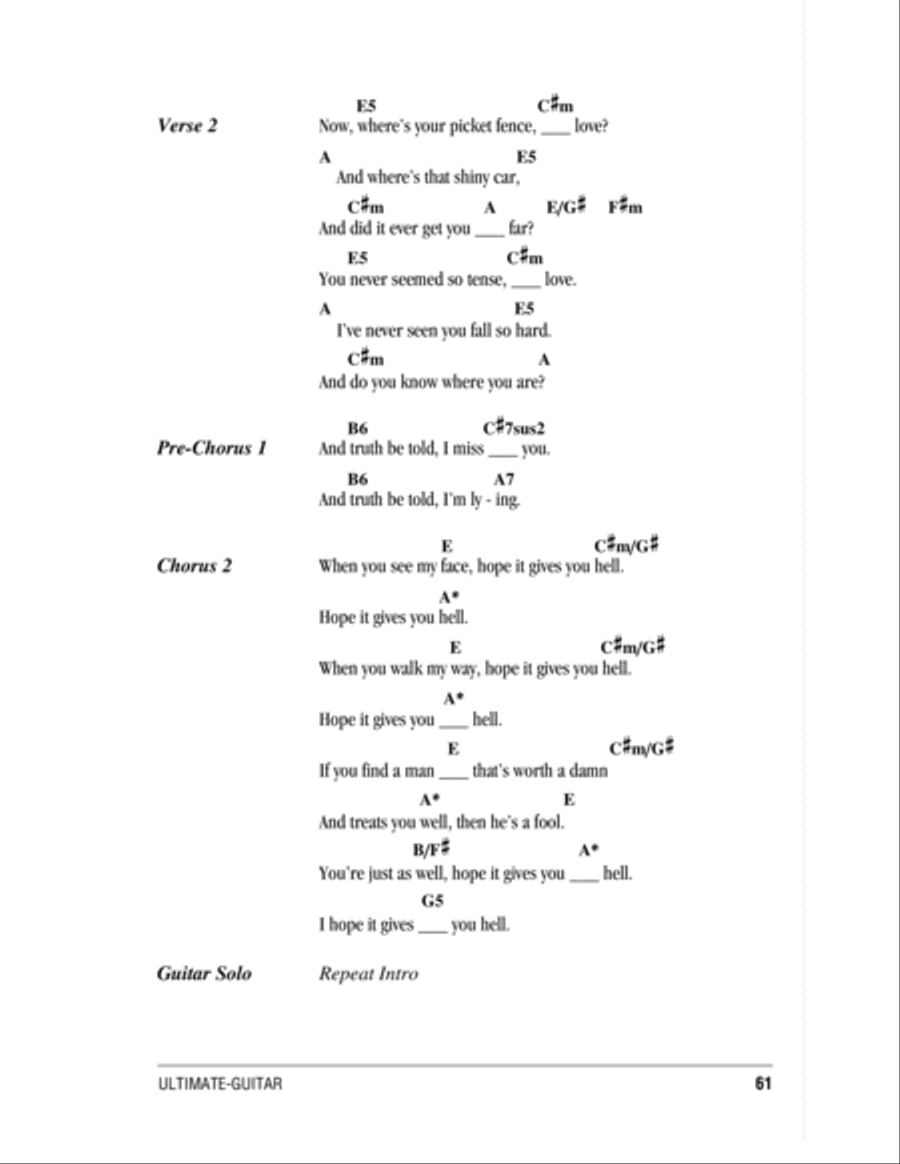 Gives You Hell Acoustic Guitar scores gallery preview page 2