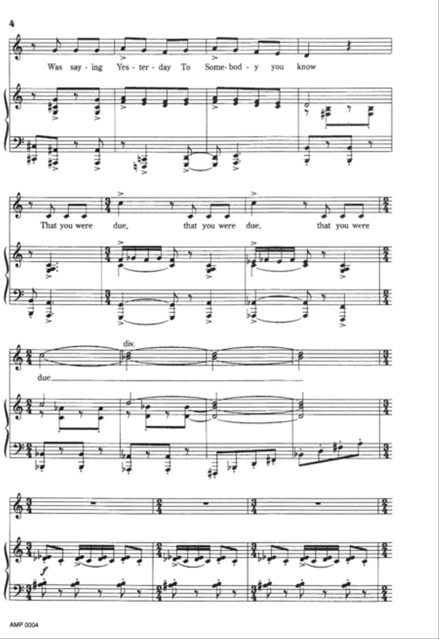Bee! I'm Expecting You! Unison Choir scores gallery preview page 3