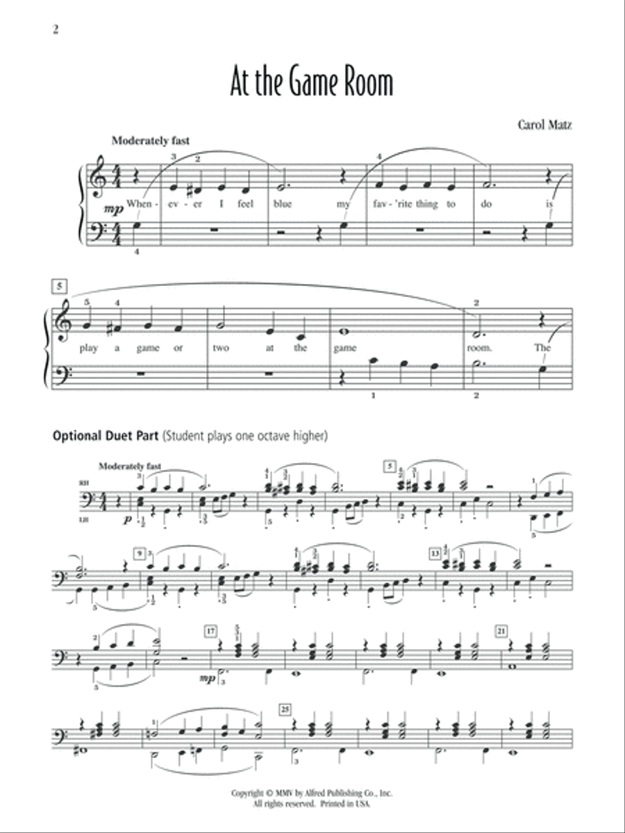 At the Game Room At the Game Room Easy Piano scores gallery preview page 2