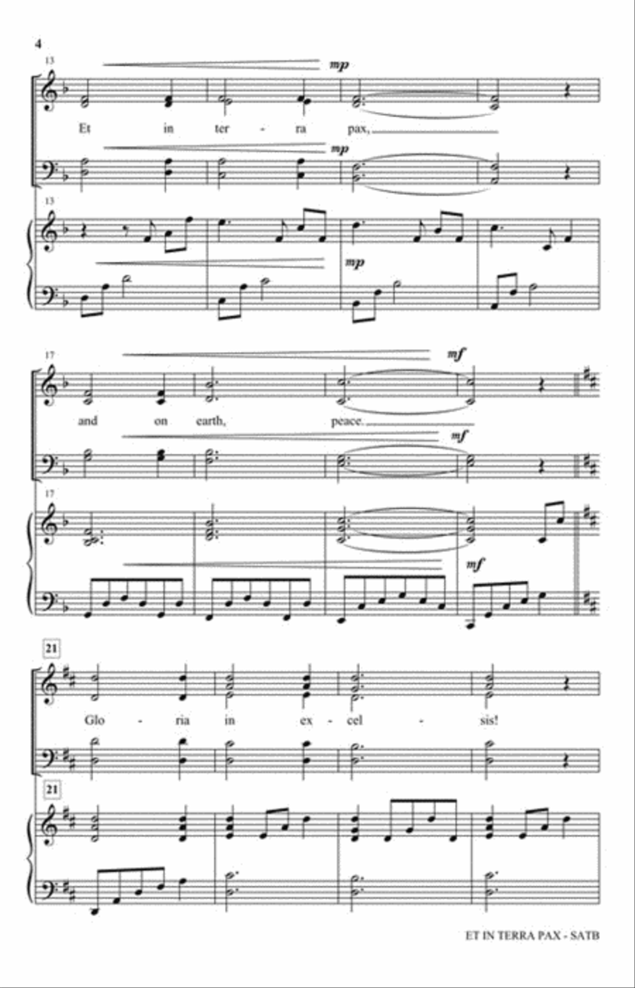 Et in Terra Pax (And on Earth, Peace) 4-Part scores gallery preview page 3