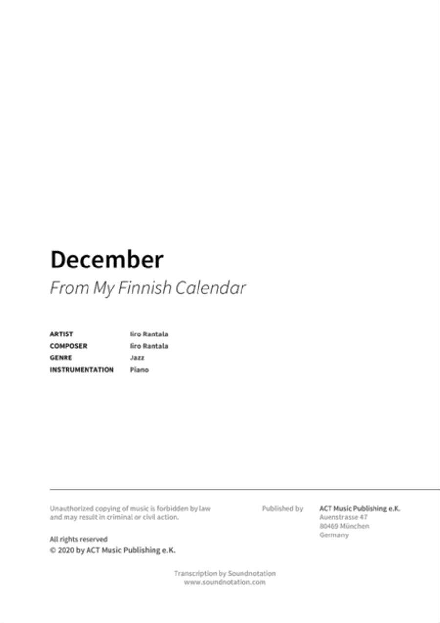 December December Piano Solo scores gallery preview page 2