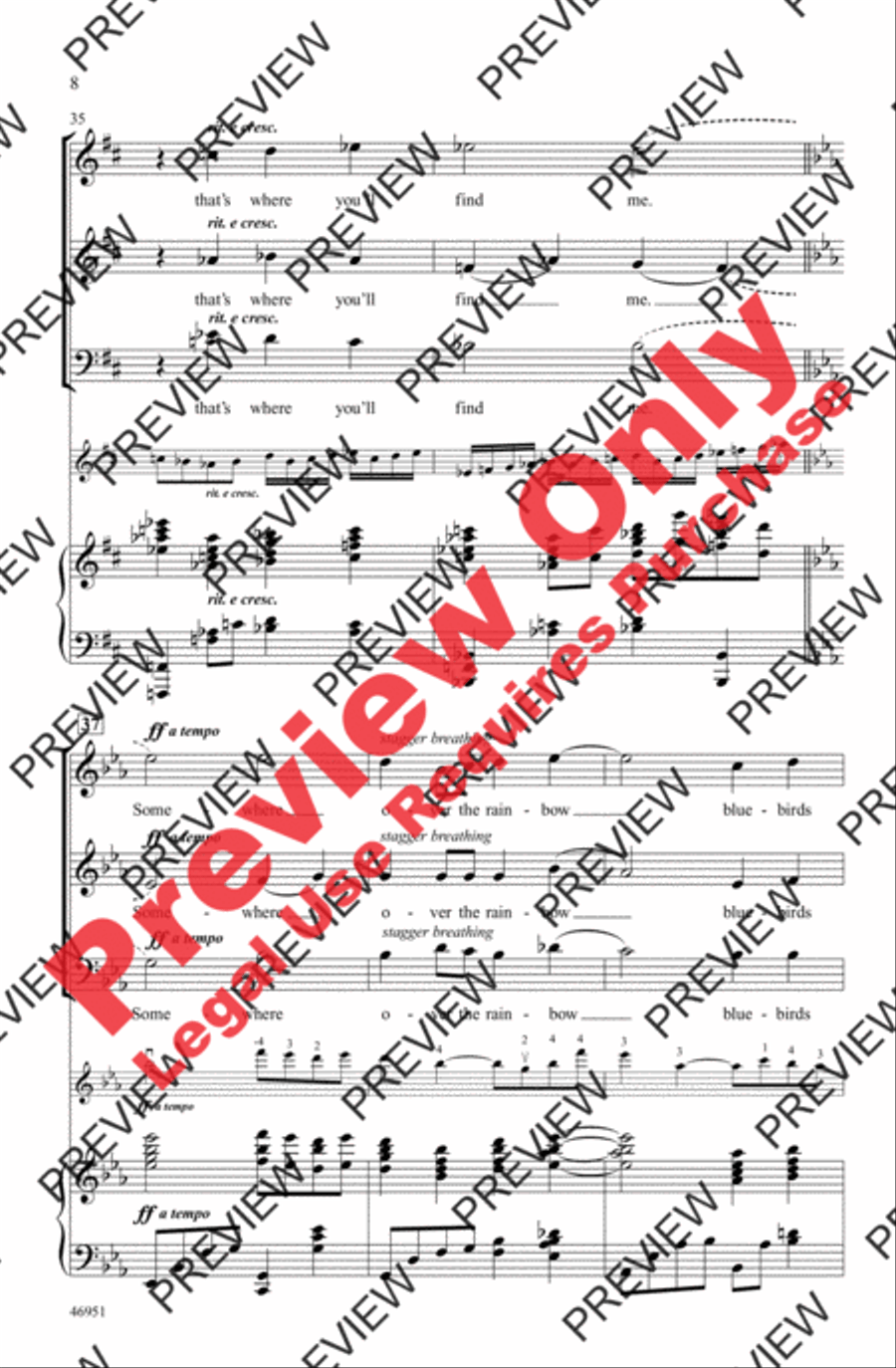 Over the Rainbow Over the Rainbow 3-Part scores gallery preview page 8