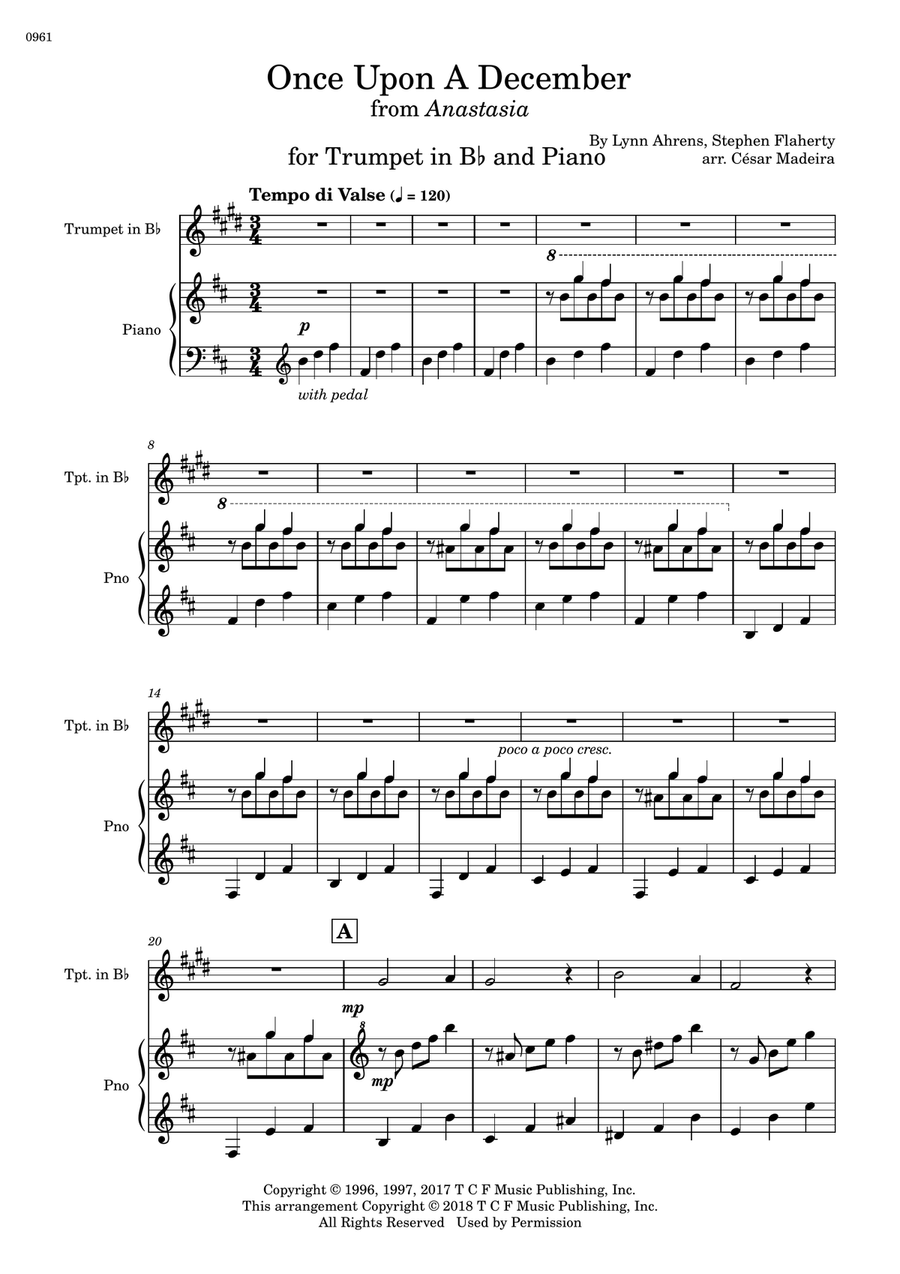 Once Upon A December B-Flat Trumpet scores gallery preview page 2