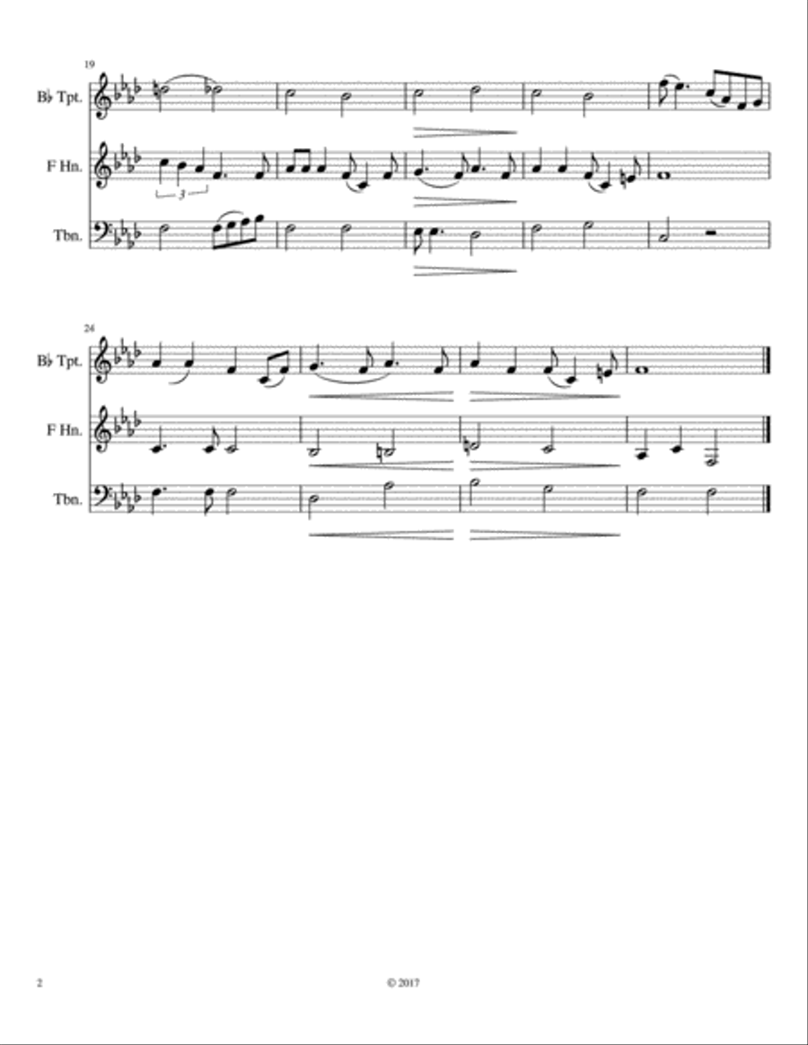 Sometimes I Feel Like a Motherless Child Brass Ensemble scores gallery preview page 2