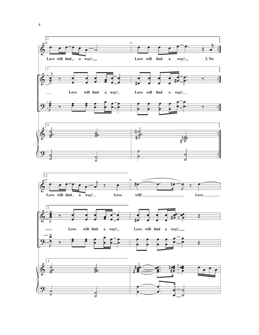 Love Will Find A Way 4-Part scores gallery preview page 3