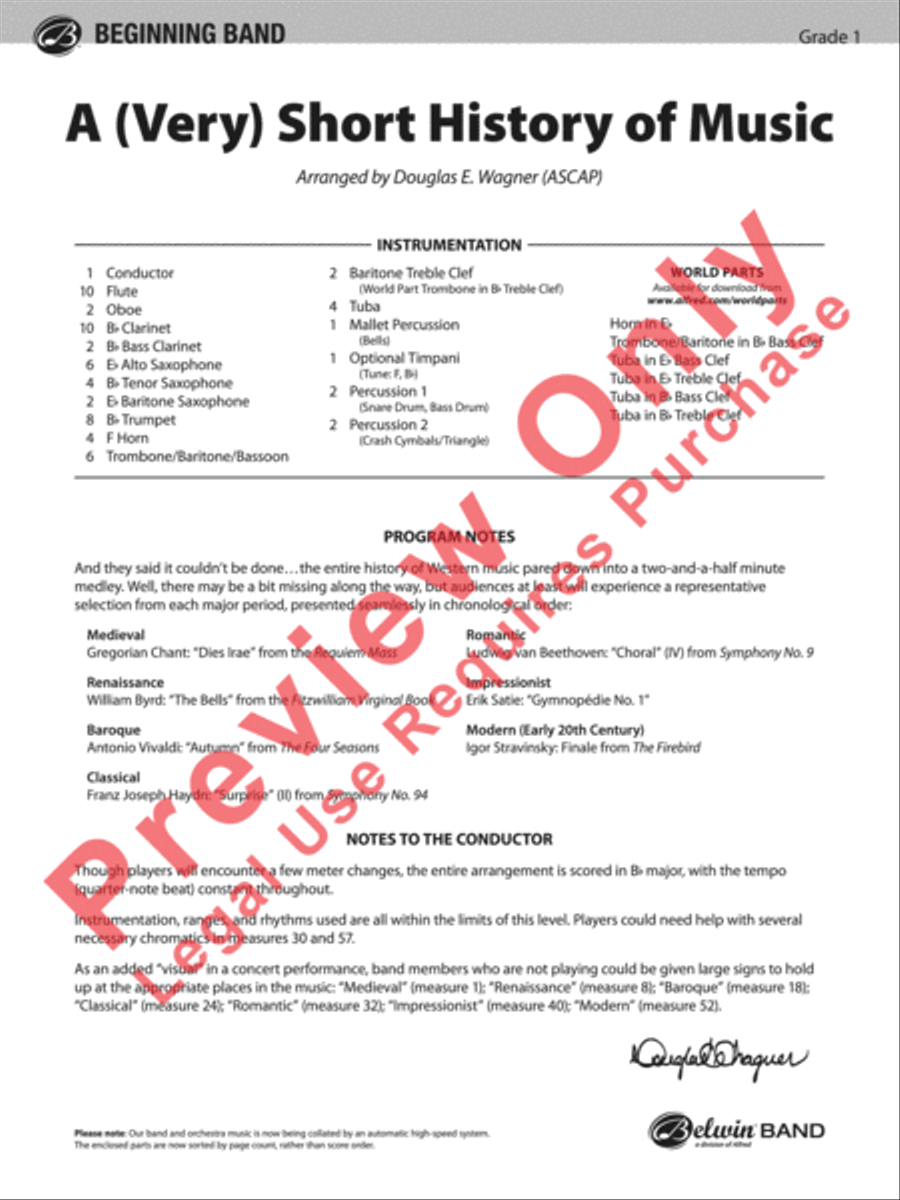 A (Very) Short History of Music Concert Band scores gallery preview page 2