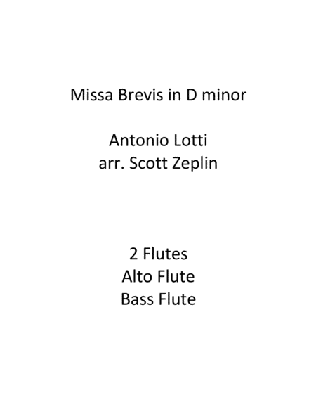 Missa Brevis in D Minor image number null