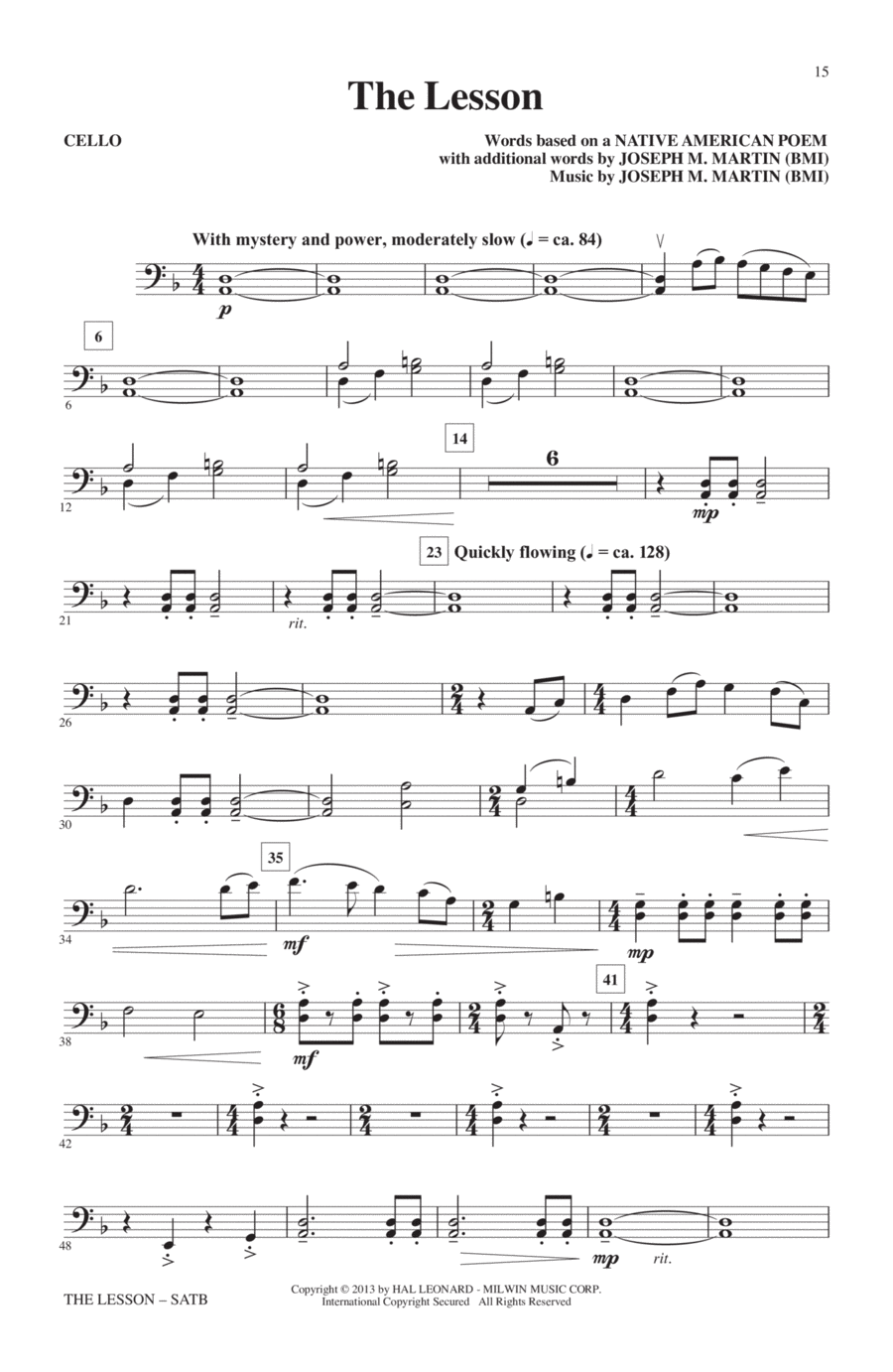 The Lesson - Cello The Lesson - Cello Choir scores gallery preview page 1