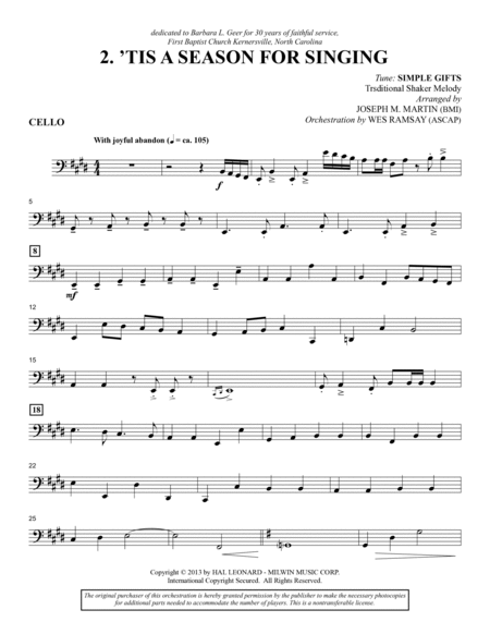 Appalachian Winter (A Cantata For Christmas) - Cello