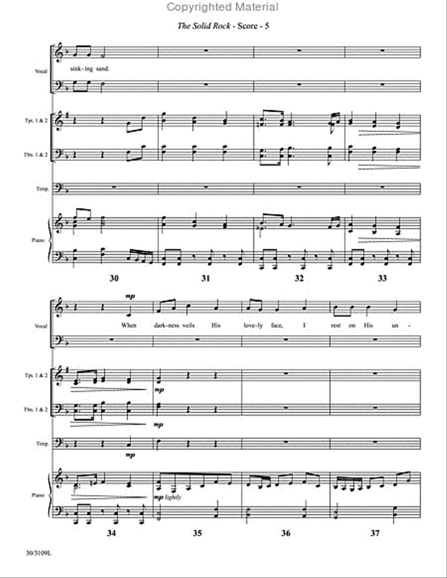 The Solid Rock - Brass Quartet Score and Parts Choir scores gallery preview page 6