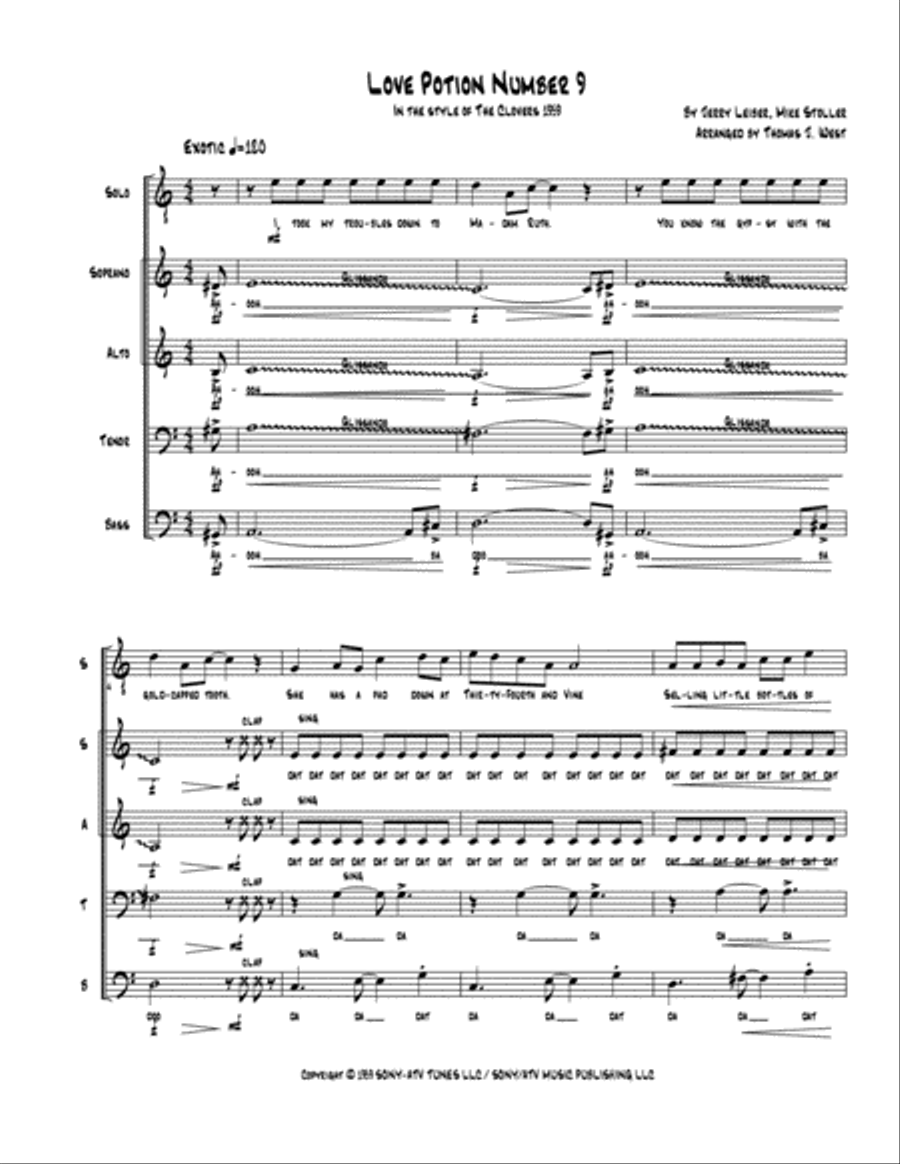Love Potion Number 9 Divisi scores gallery preview page 1