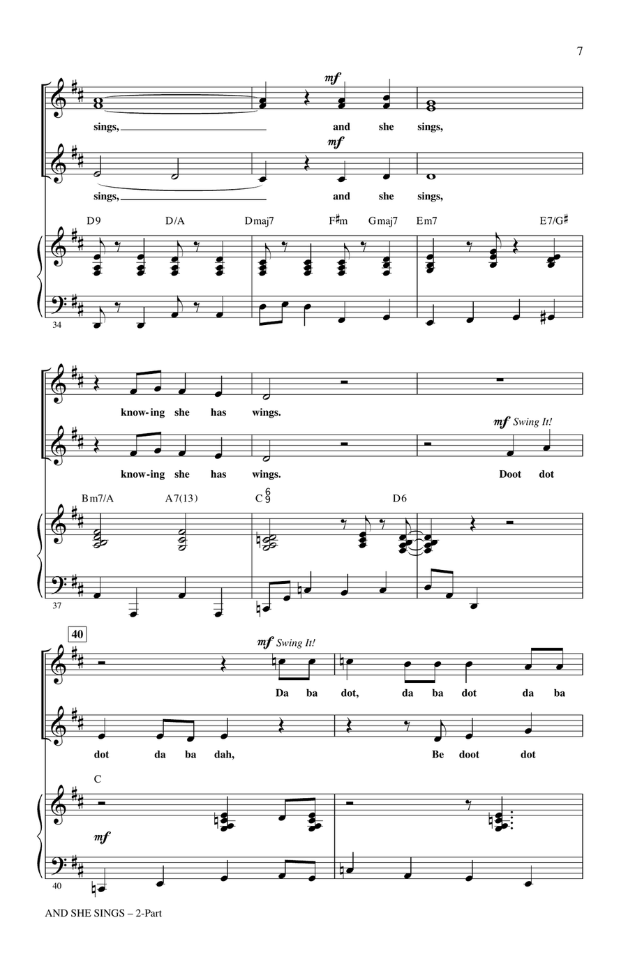 And She Sings And She Sings 2-Part scores gallery preview page 5
