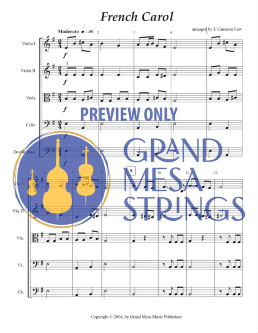 French Carol String Orchestra scores gallery preview page 2