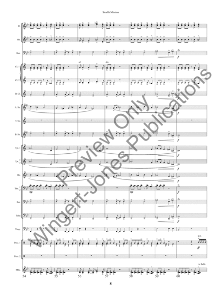 Stealth Mission Stealth Mission Concert Band scores gallery preview page 11