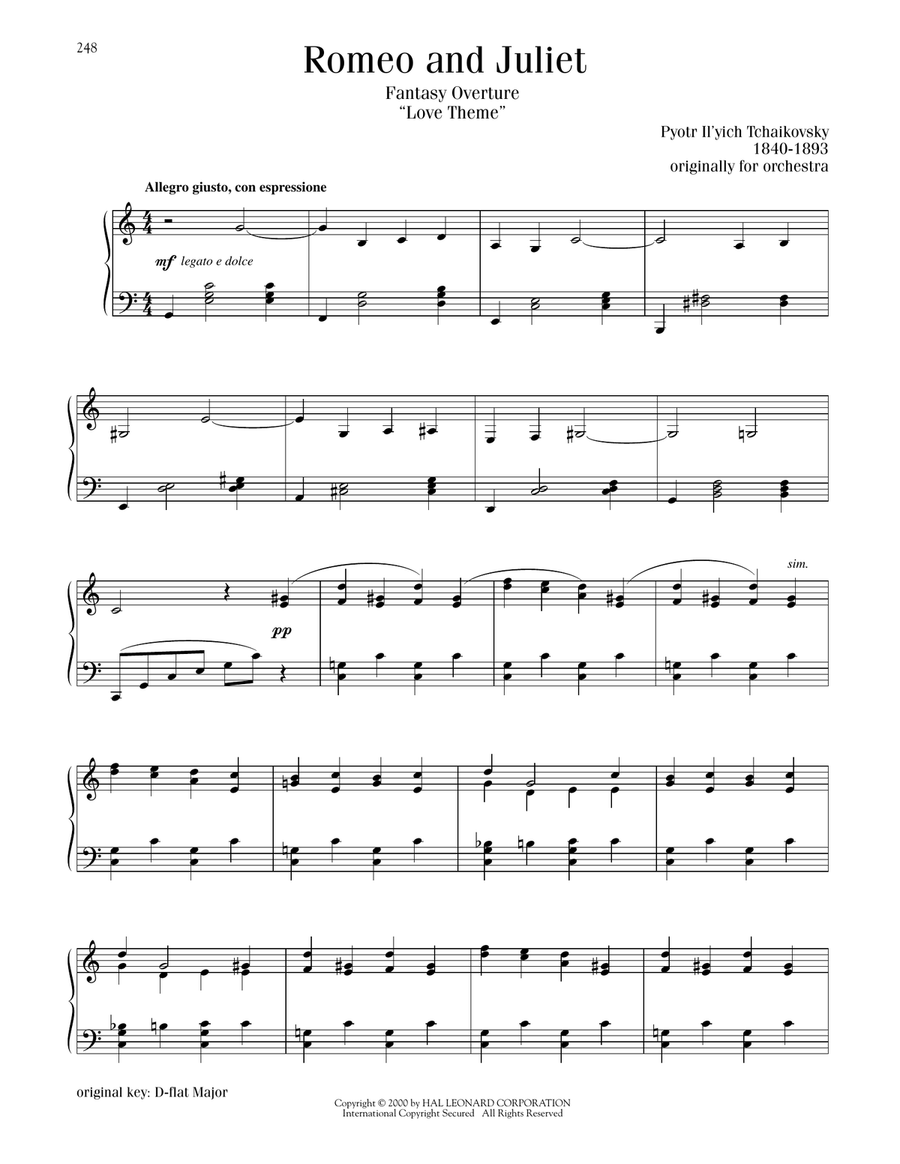 Romeo And Juliet (Love Theme) Piano Solo scores gallery preview page 1