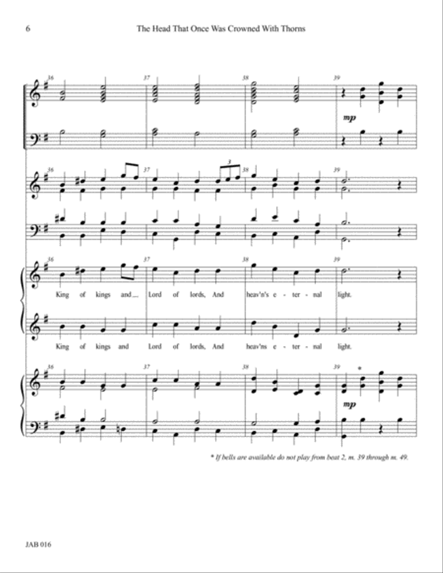 The Head That Once Was Crowned (Full Score) 4-Part scores gallery preview page 6