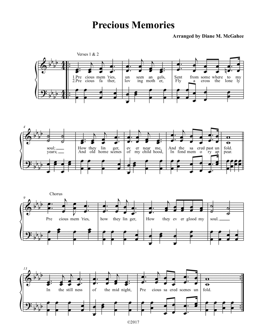 Precious Memories Voice scores gallery preview page 1
