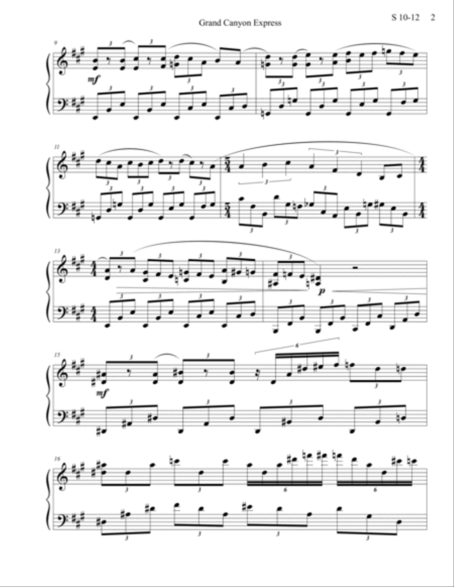 Grand Canyon Express Piano Solo scores gallery preview page 2