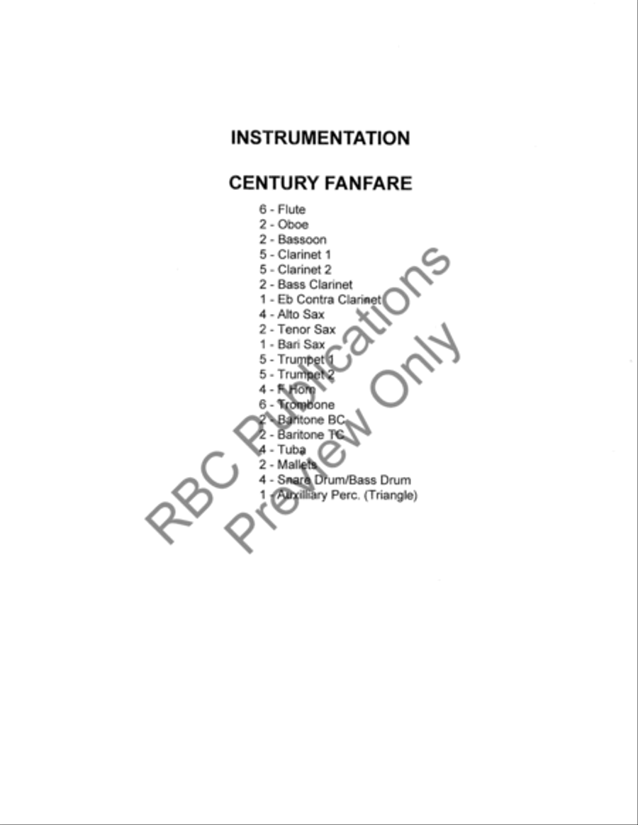 Century Fanfare Century Fanfare Concert Band scores gallery preview page 3