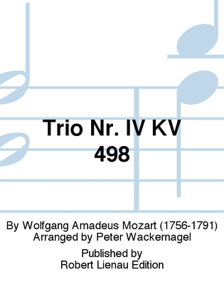 Book cover for Trio Nr. IV KV 498