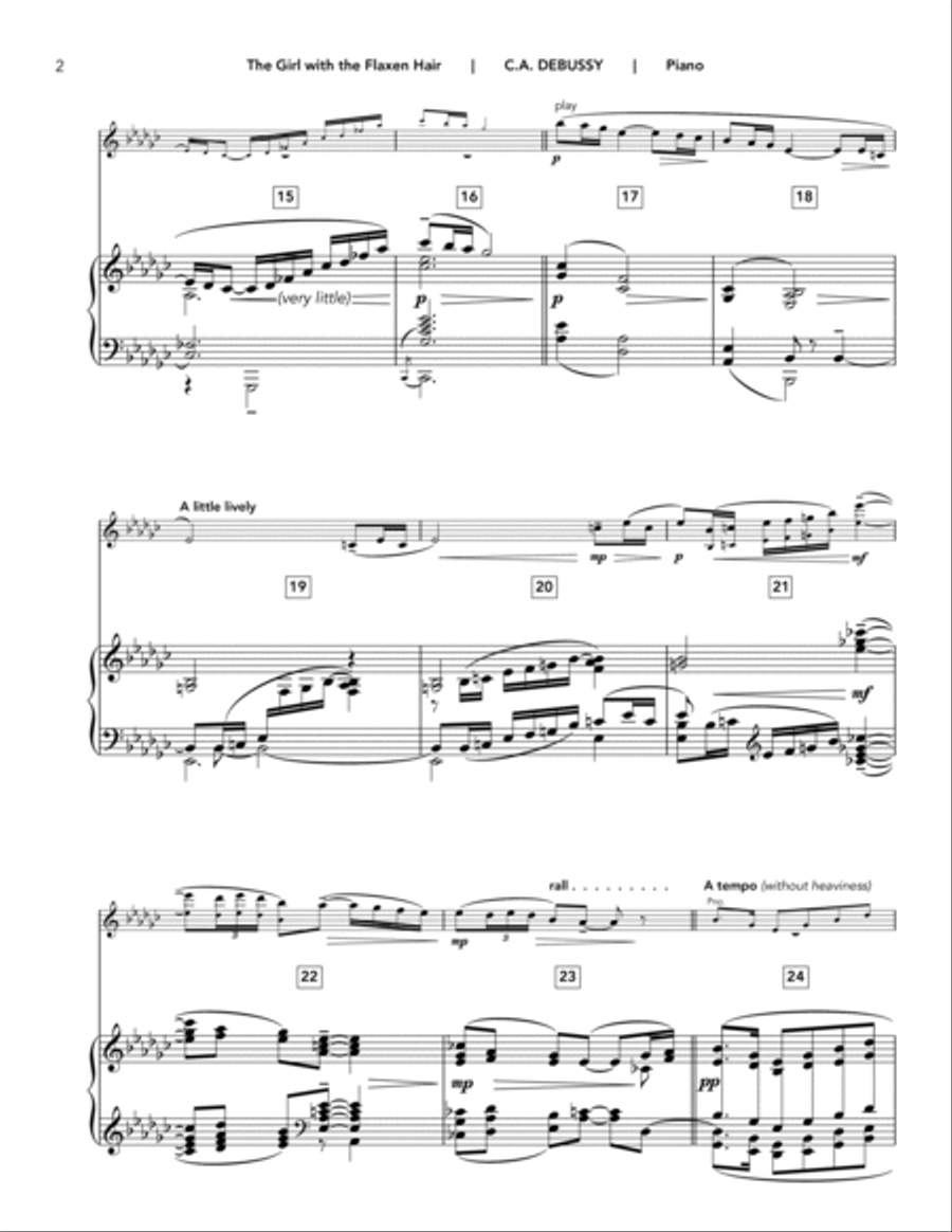 La Fille aux Cheveux de Lin (The Girl with the Flaxen Hair) B-Flat Trumpet scores gallery preview page 2