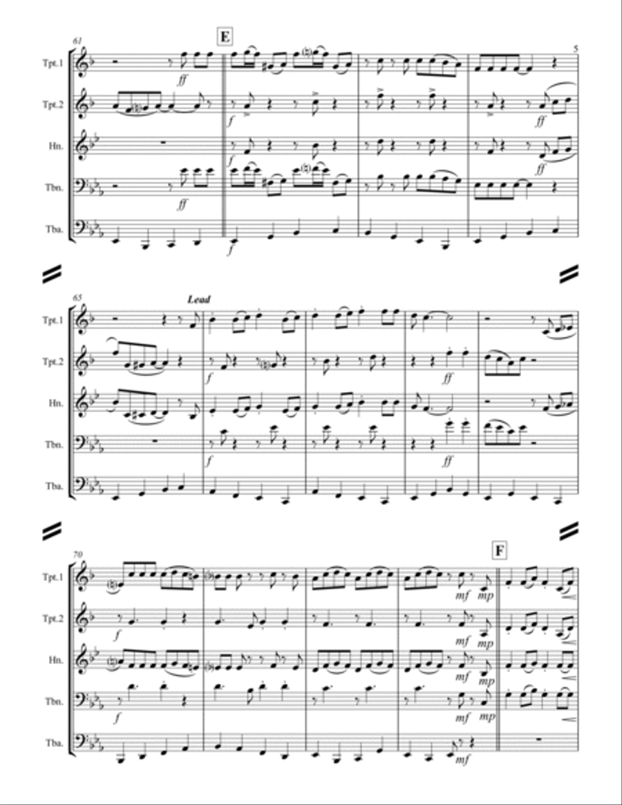 Boogie Woogie Bugle Boy Brass Ensemble scores gallery preview page 6