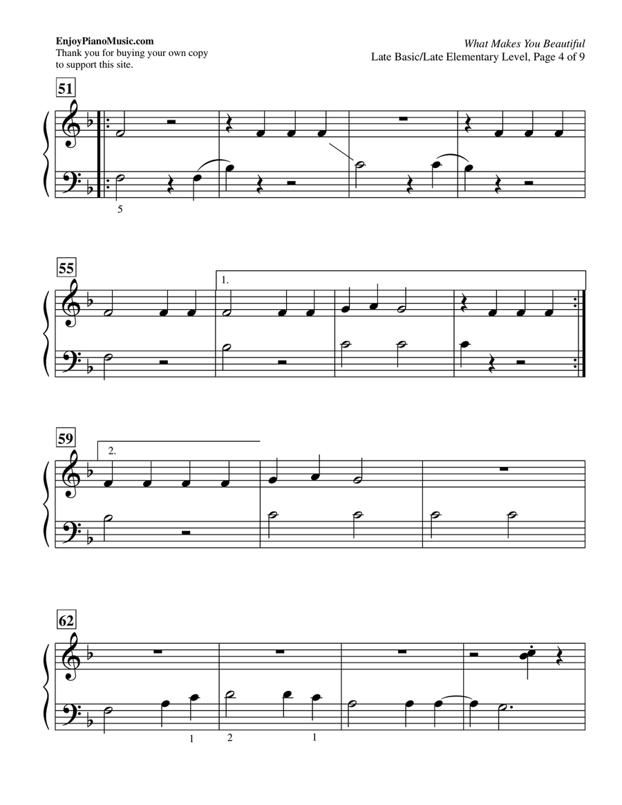 What Makes You Beautiful Piano Method scores gallery preview page 5