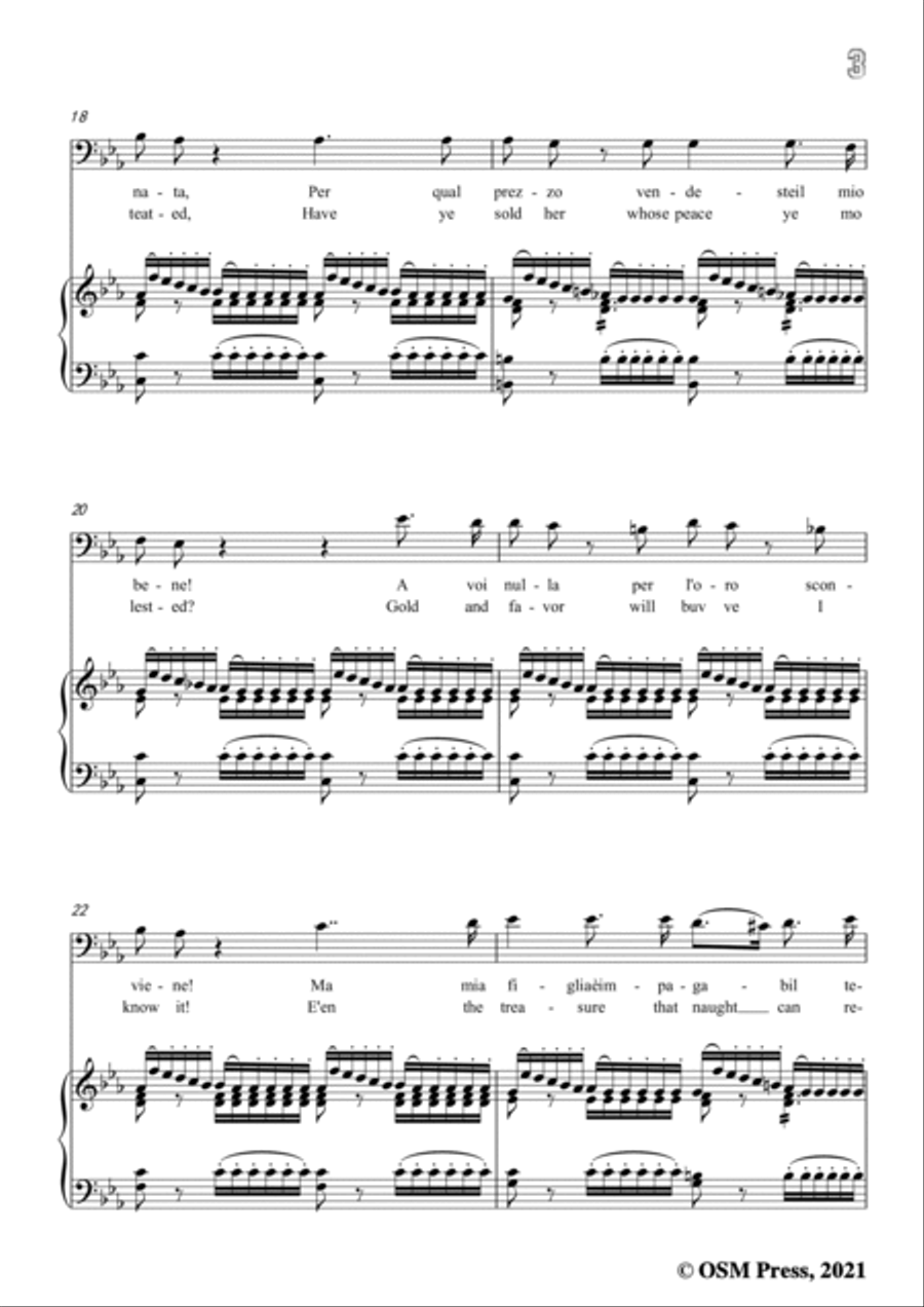 Verdi-Cortigiani,vil razza,in e minor,from Rigoletto(Melodramma in tre atti),for Voice and Piano Voice Solo scores gallery preview page 5