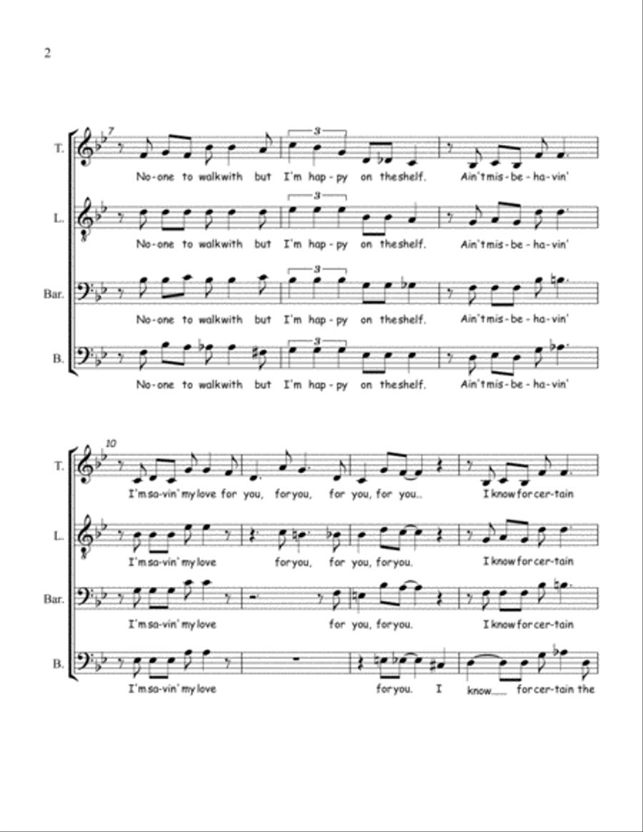 Ain't Misbehavin' TTBB scores gallery preview page 2