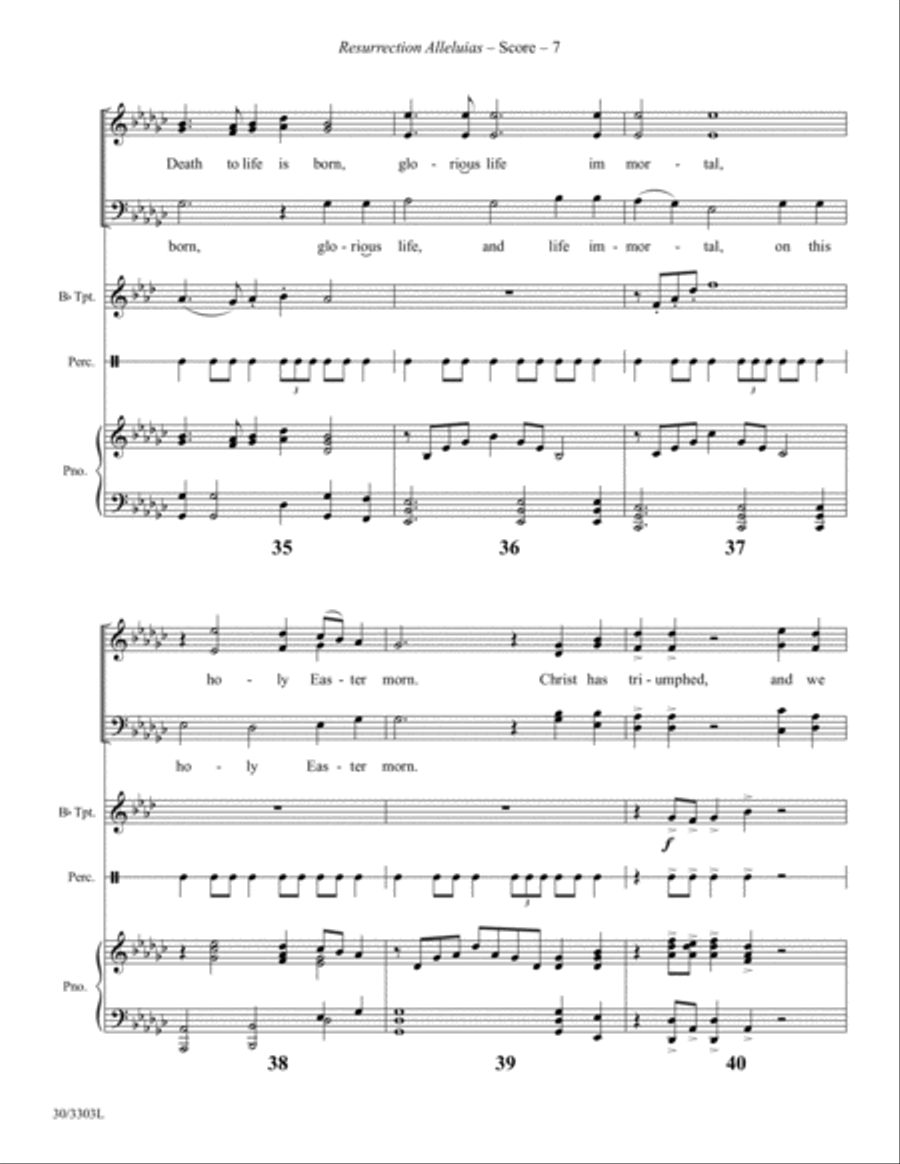 Resurrection Alleluias - Trumpet and Hand Drum Score and Parts Choir scores gallery preview page 10