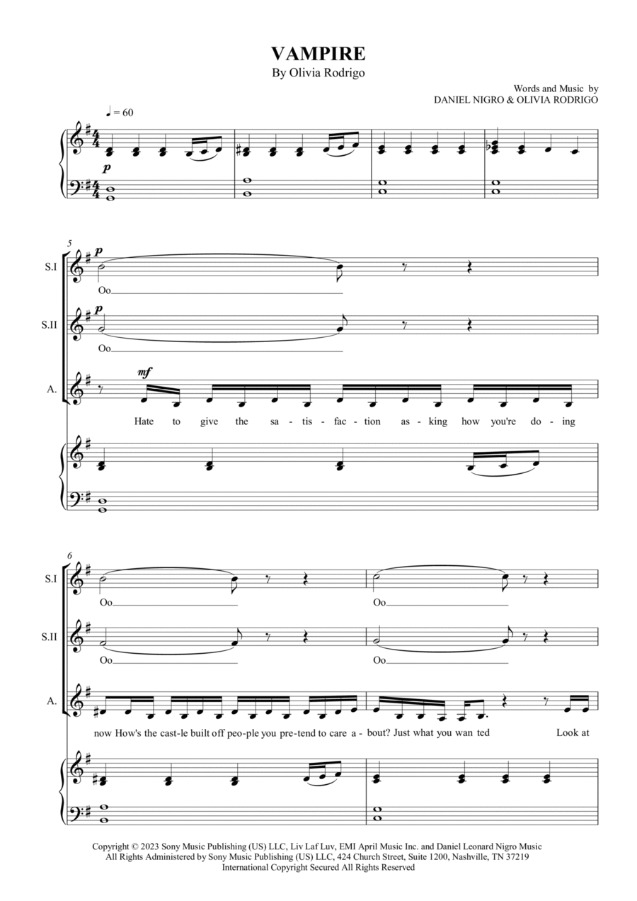 Vampire Vampire SSA scores gallery preview page 1