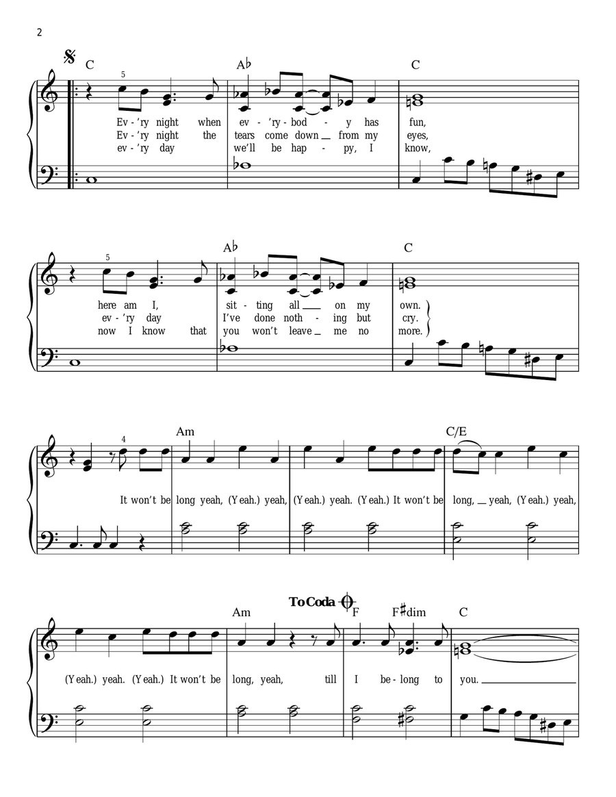 It Won't Be Long Voice scores gallery preview page 2