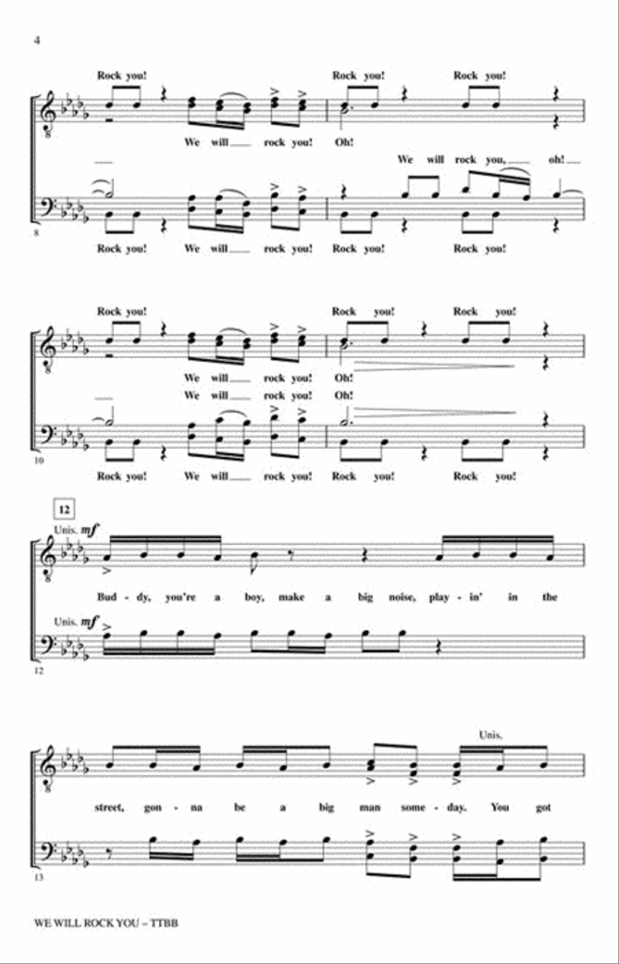 We Will Rock You TTBB scores gallery preview page 3