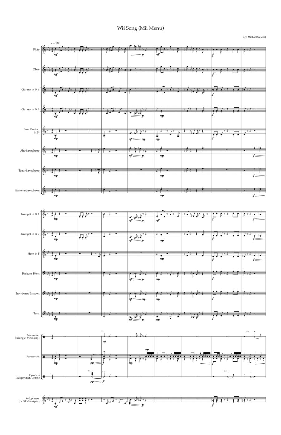 Mii Channel Theme Mii Channel Theme Large Ensemble scores gallery preview page 1