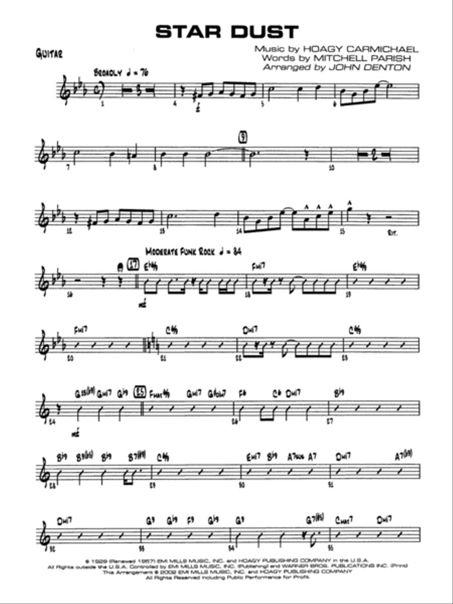 Star Dust: Guitar Star Dust: Guitar Jazz Ensemble scores gallery preview page 1