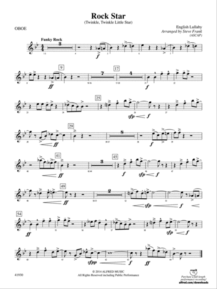 Rock Star: Oboe Concert Band scores gallery preview page 1