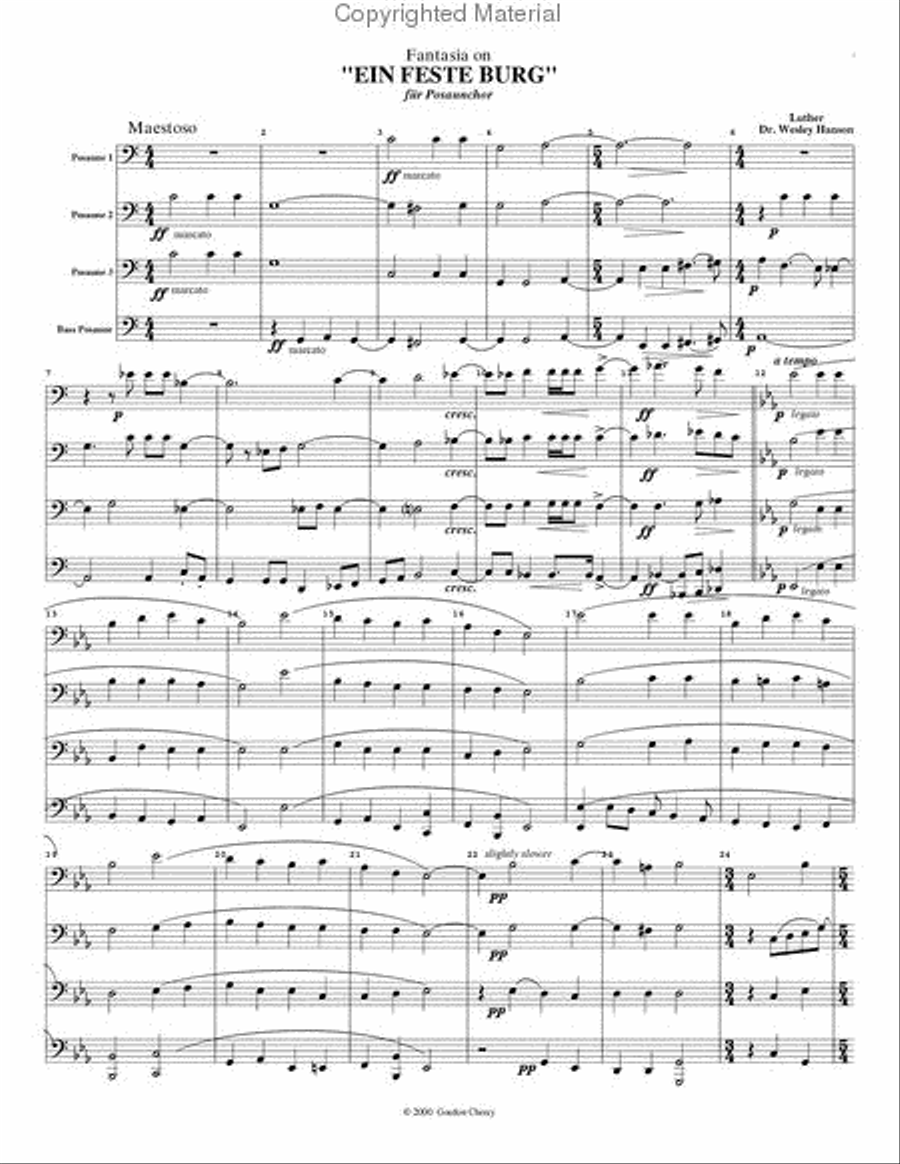 Ein Feste Burg for Trombone Quartet Trombone Quartet scores gallery preview page 2