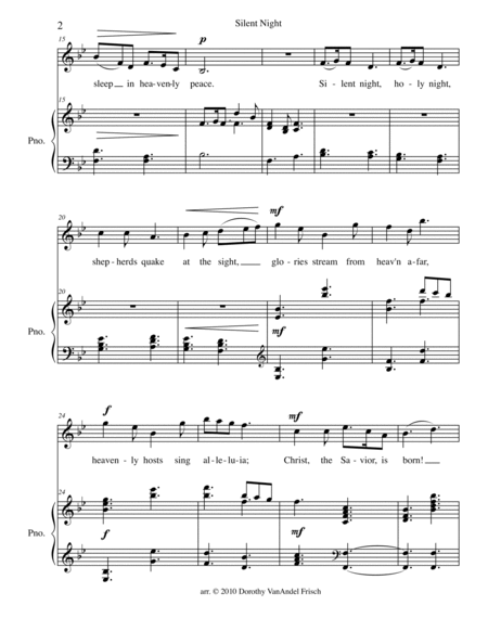 "Silent Night" (in B-flat for high voice and piano)