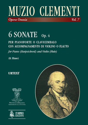 Book cover for 6 Sonatas Op. 4 for Piano (Harpsichord) and Violin (Flute)