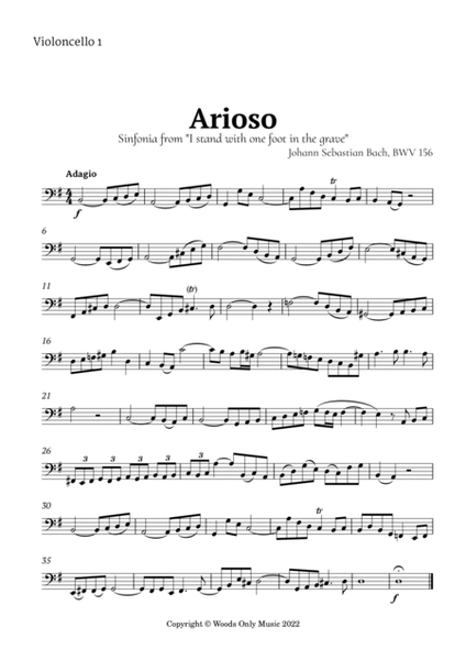 Arioso by Bach for Cello Quartet image number null