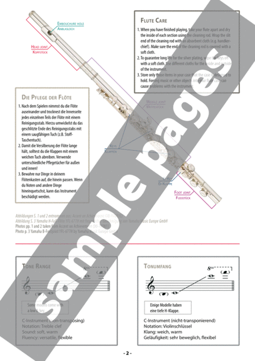 Grifftabelle für Flöte [Fingering Charts for Flute]