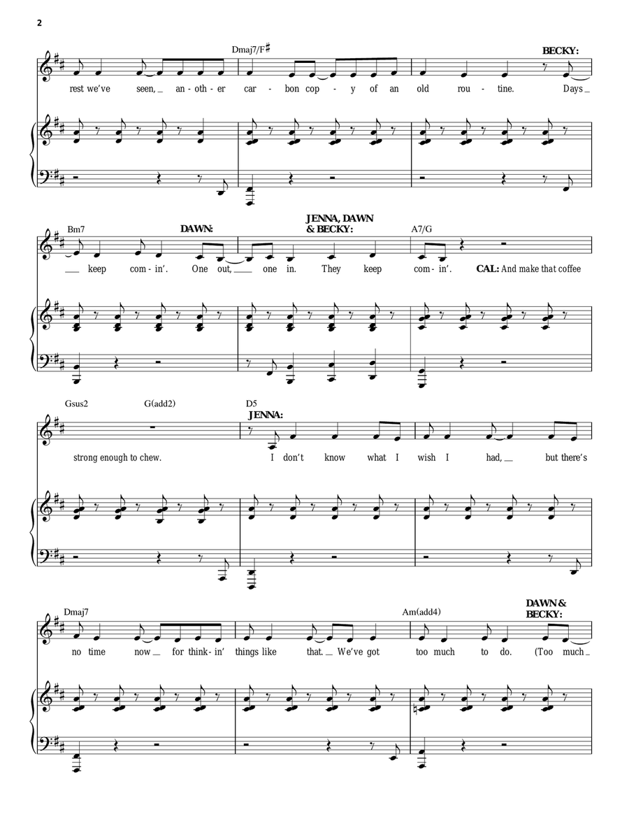 Opening Up (from Waitress The Musical) Voice scores gallery preview page 2