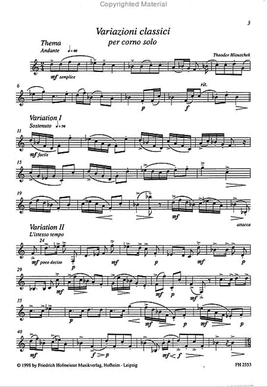 Variazioni classici Horn scores gallery preview page 2