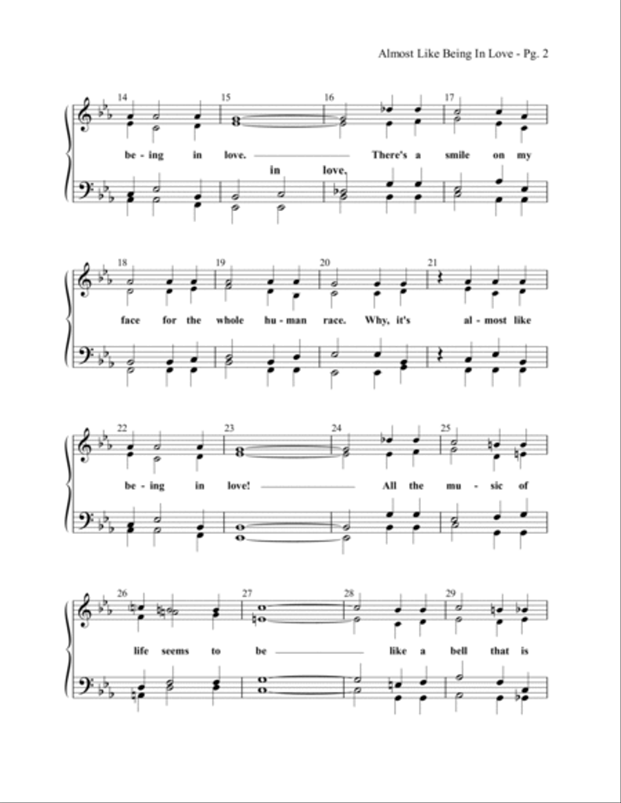 Almost Like Being In Love 4-Part scores gallery preview page 2