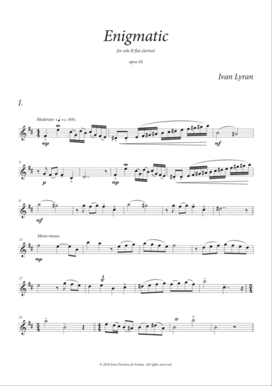 Enigmática Opus 44 Clarinet Solo scores gallery preview page 3
